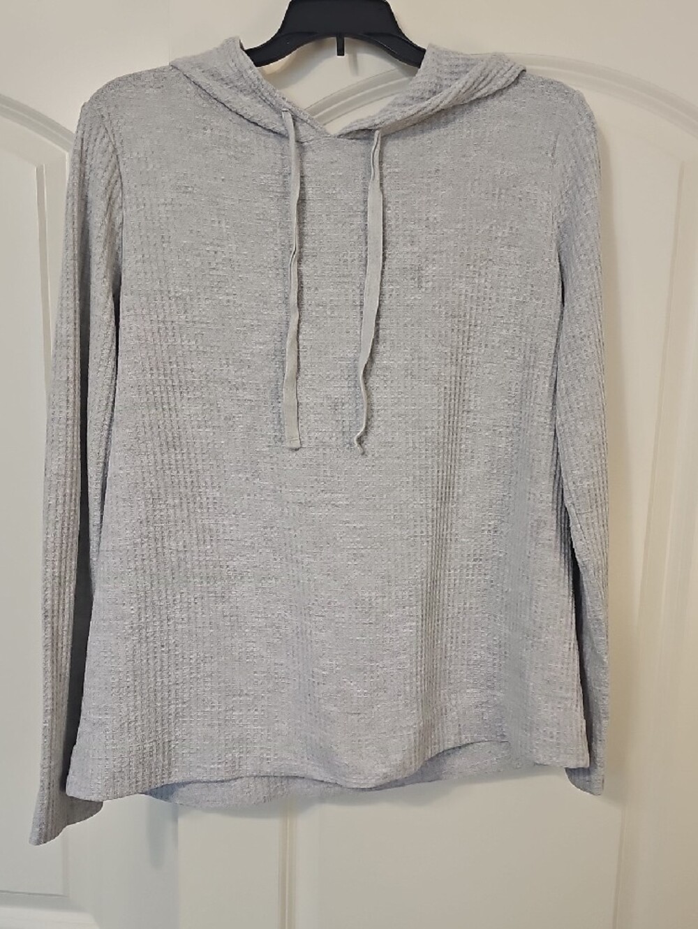 LOFT Unisex Light Gray Waffle Knit Hoodie